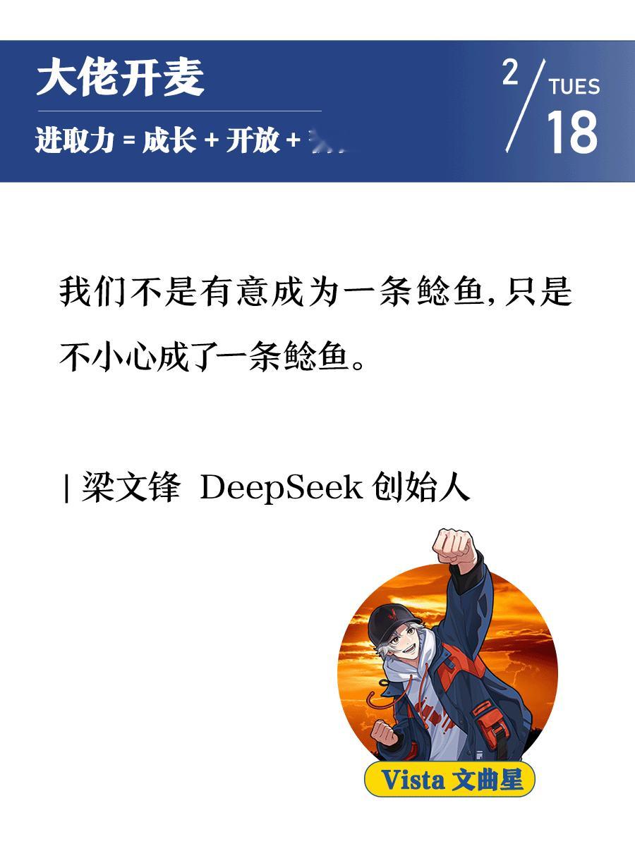 我们不是有意成为一条鲶鱼，只是不小心成了一条鲶鱼。| 梁文锋 DeepSeek创