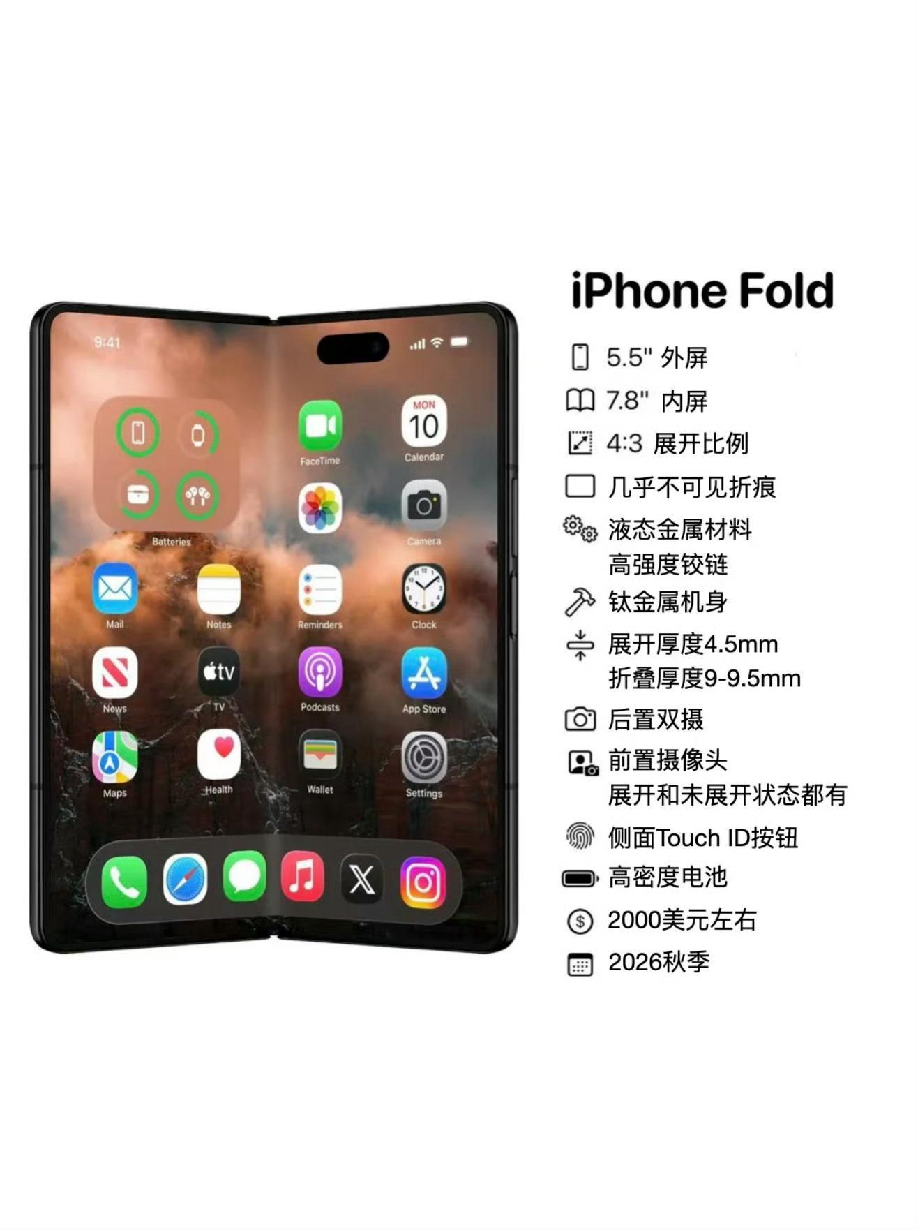 曝折叠屏iPhone今秋启动生产iPhone折叠屏将于今年生产，明年跟iPhon