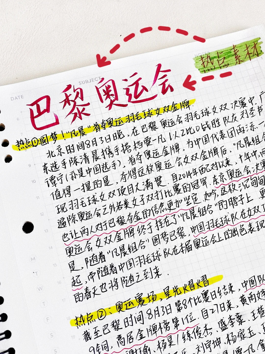 📚巴黎奥运会热点作文素材‼️