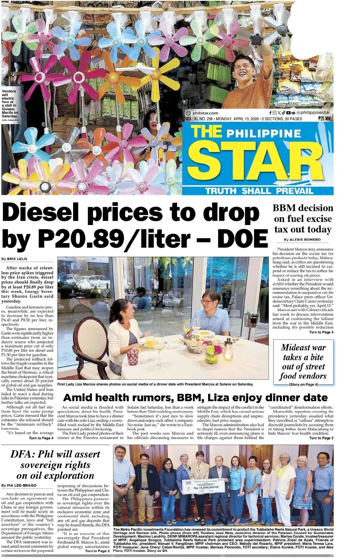 菲律宾政府在南海岛礁上与中国争斗的手段之一就是编造谎言，搞舆论战。

《菲律宾星