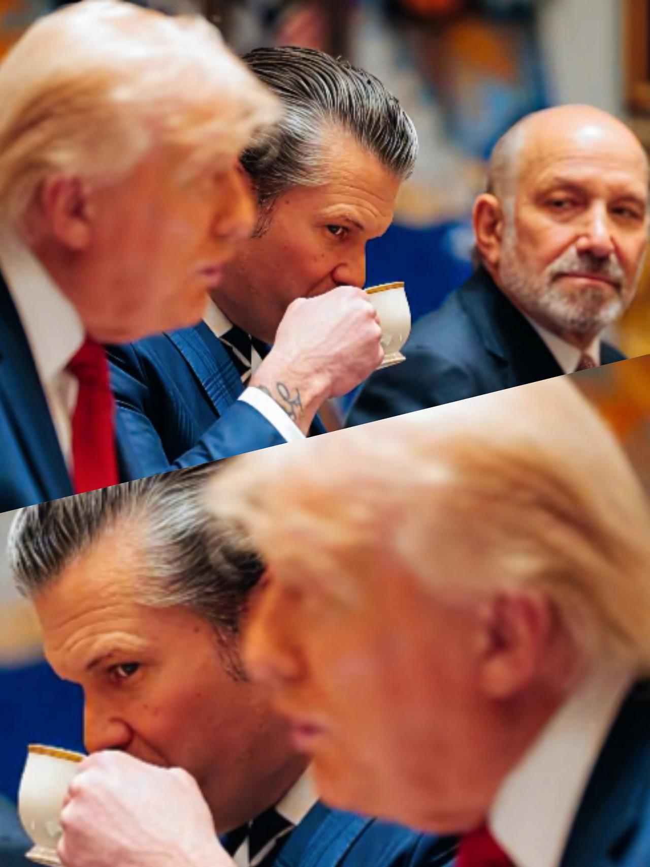 海格赛斯看特朗普的眼神是什么意思呢？
特朗普说了什么话？让海格赛斯这样偷瞄他！