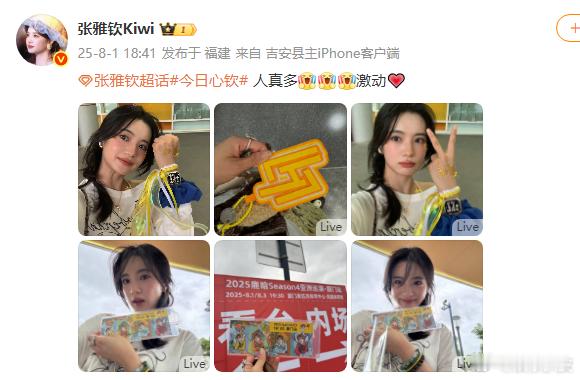 张雅钦鹿晗演唱会应援妆 张雅钦去看鹿晗演唱会了，自己还专门化了应援妆，好漂亮[期