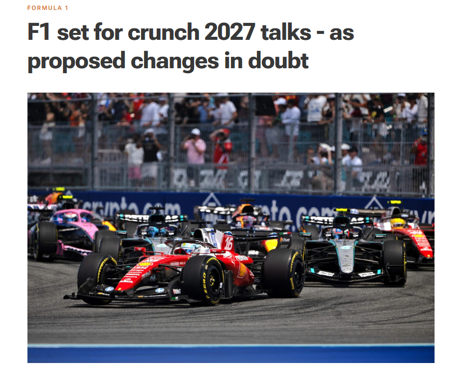 据the race报道，尽管FIA与F1原则上达成共识，2027年修改引擎规则，