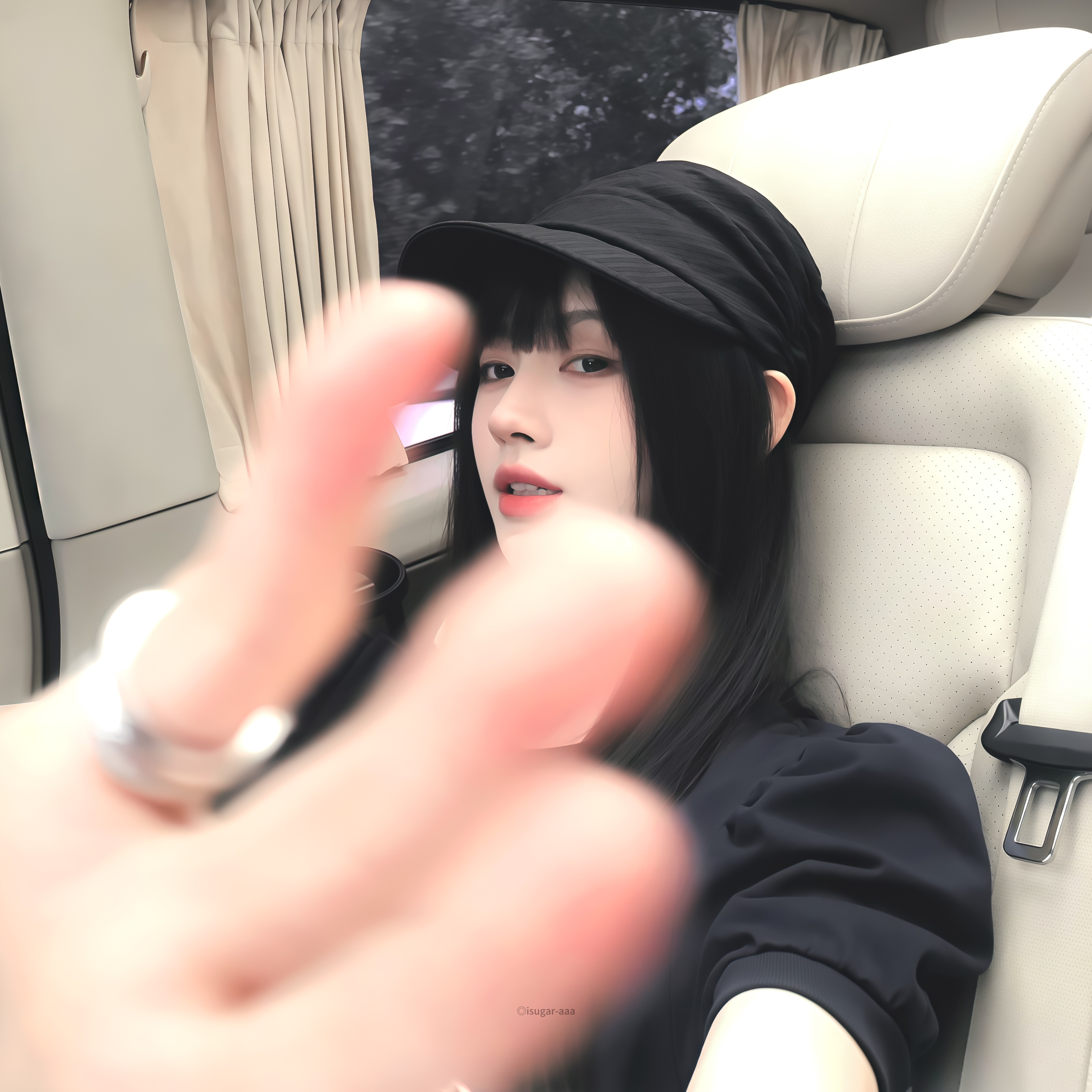鞠婧祎🐈‍⬛⋆. 𐙚 ˚🦢更新头像壁纸鞠婧祎黑裙look好乖 ​​​