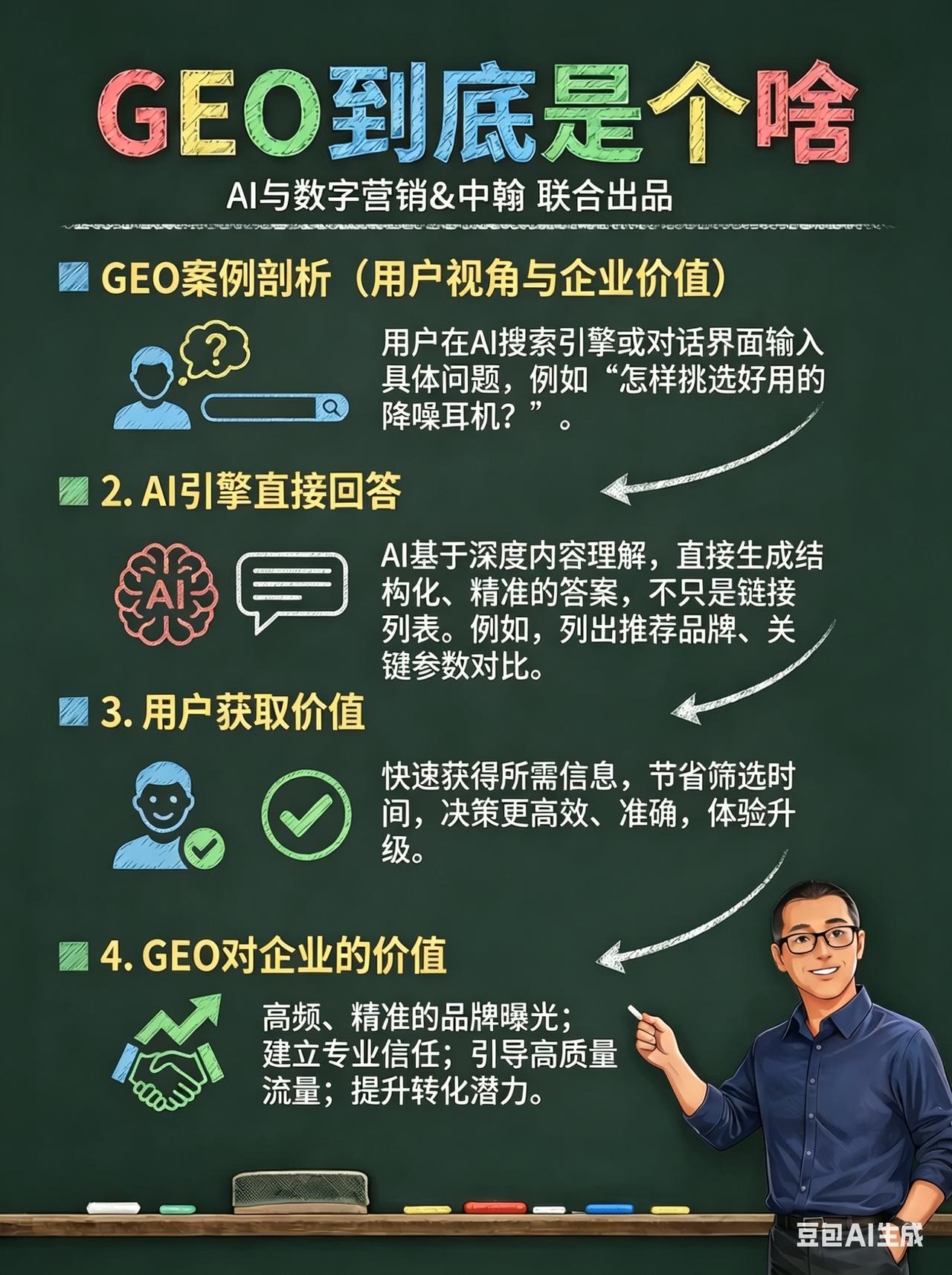 3分钟搞懂GEO！别再死磕老派SEO啦！
传统搜索是“找链接”，AI时代是“要答