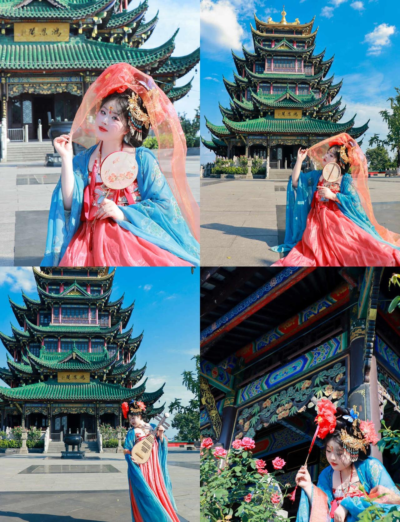 做了大唐风妆造的姐妹们快去鸿恩寺!!
鸿恩寺的配色真的超适合这个妆造这才是重庆 