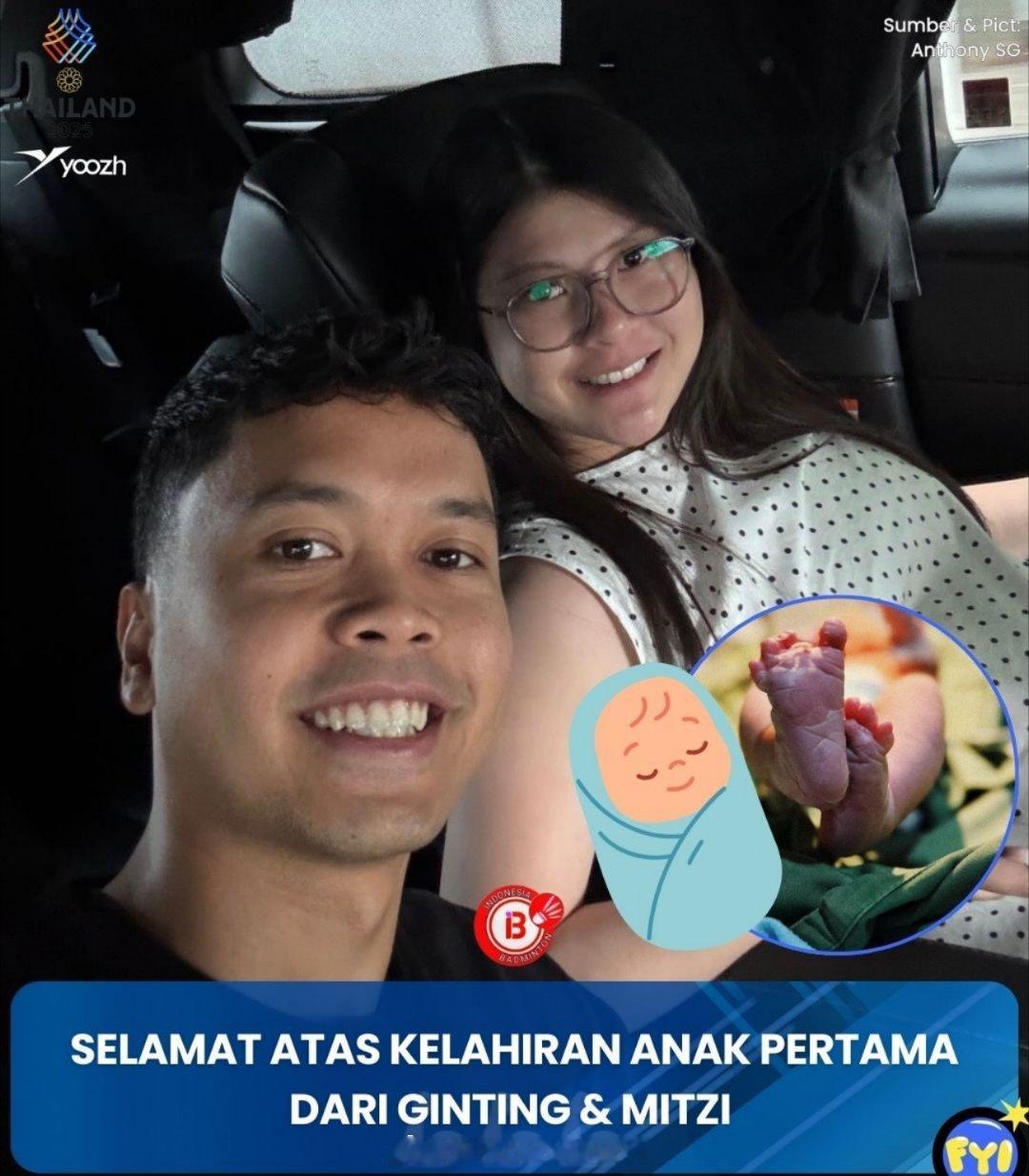 印尼🇮🇩男单名将金廷也是荣登奶爸👨🏻🍼一职了！恭喜！ 