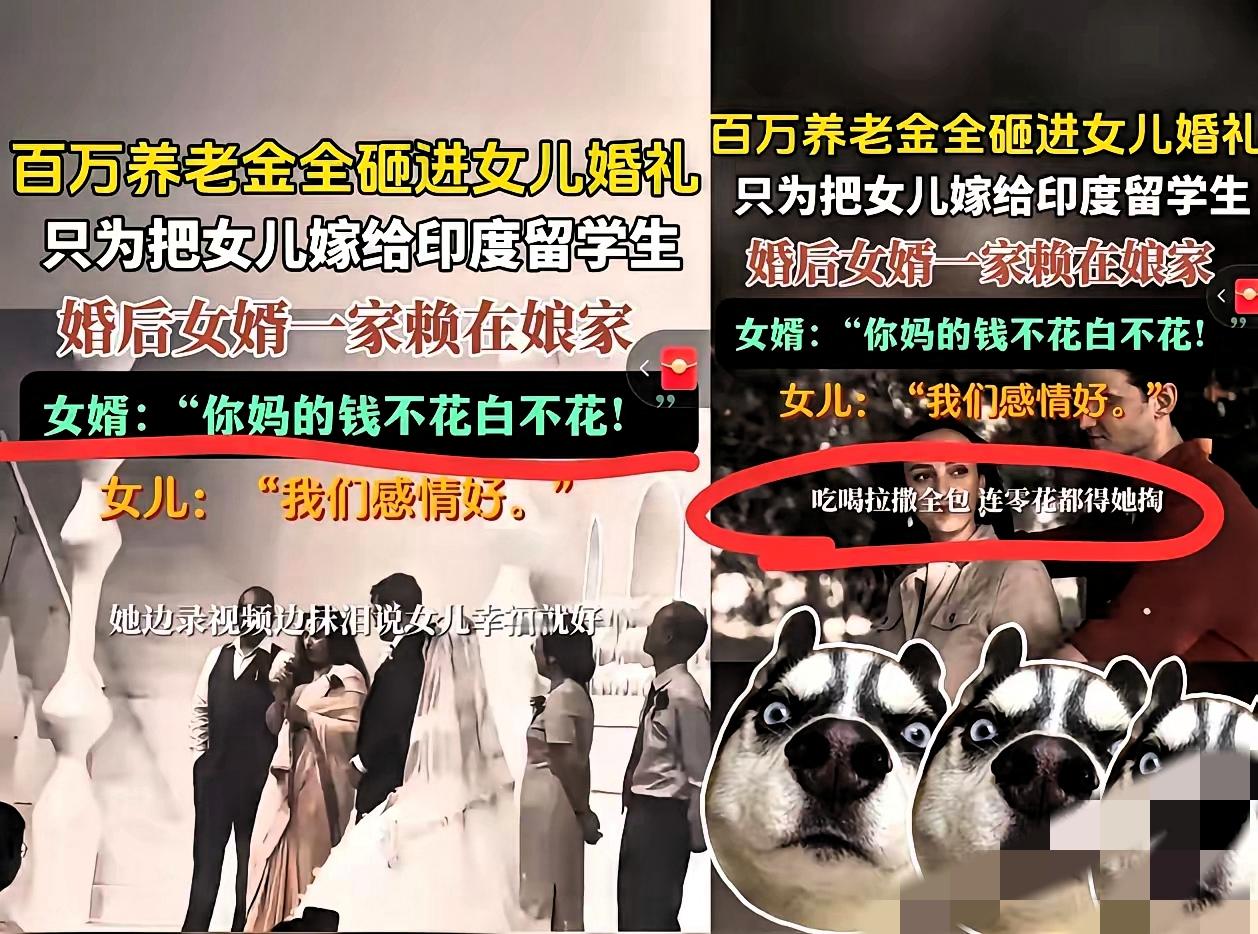 这操作真的炸裂三观！女方家倒贴百万婚礼、120万创业金，还接来印度女婿的父母，