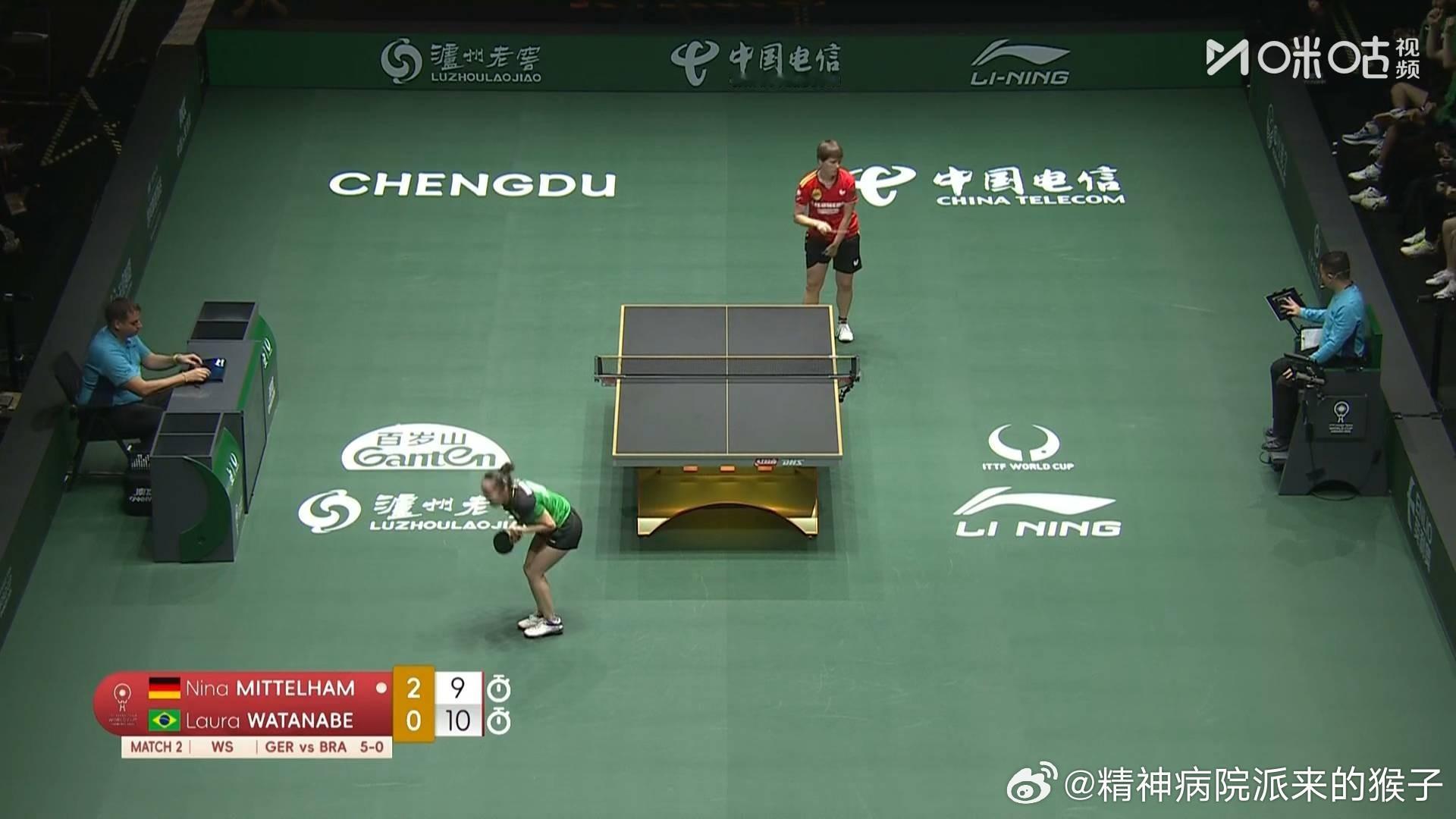 尼娜2比1劳拉渡边（11，3，-9）第三盘：弗朗西斯卡VS阿拉多德国队五比一巴西