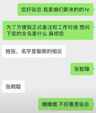 能这样介绍自己，张总也不是很聪明