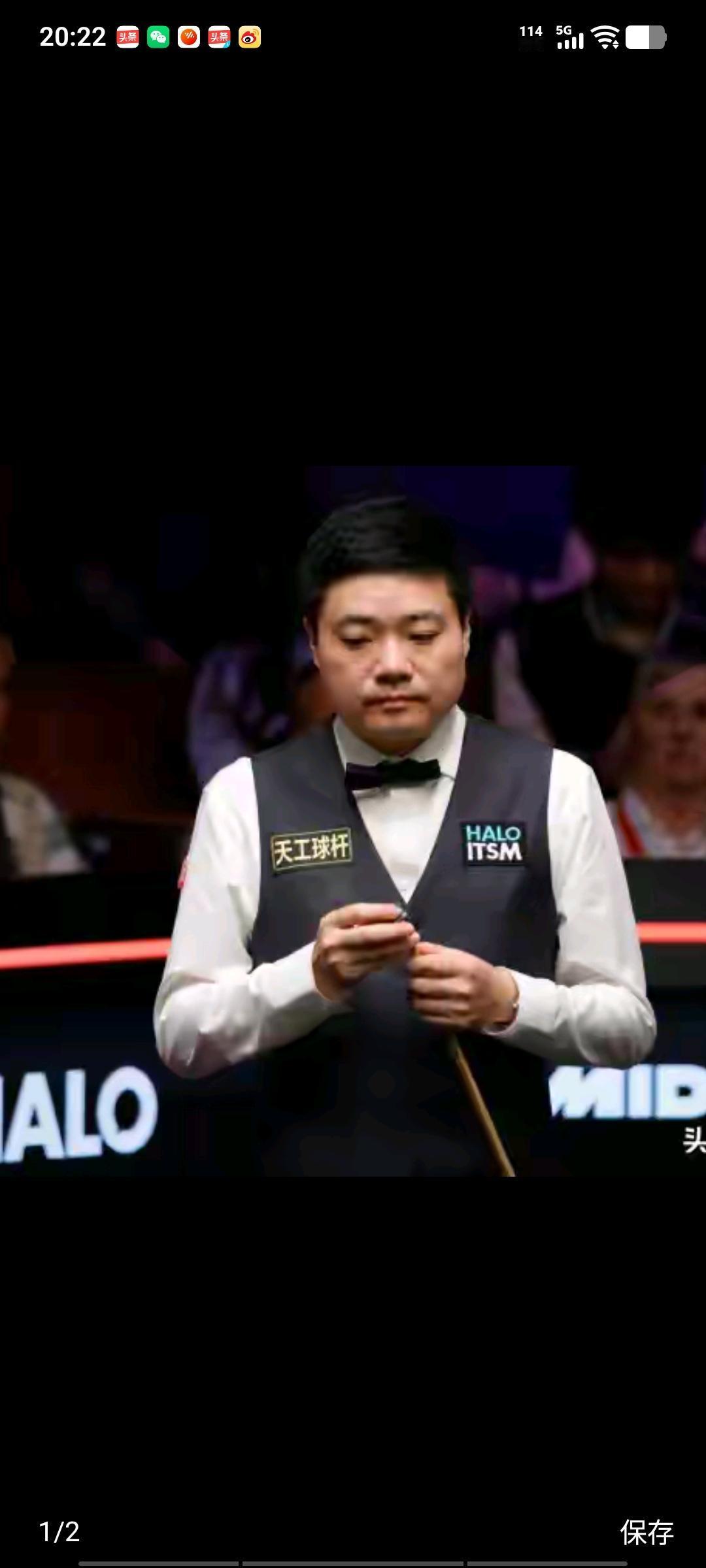 丁俊晖第一阶段7比2领先吉尔伯特，为明天的比赛打下了良好基础。丁俊晖今天状态不错