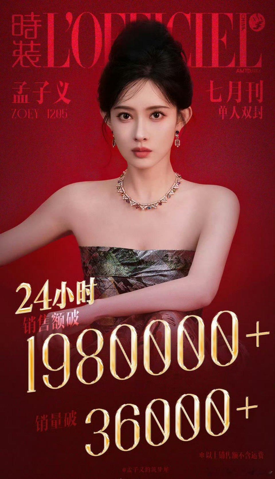 孟子义时装杂志 24小时销售战报，销量破3.6W+，销售额198W+，已经进入前