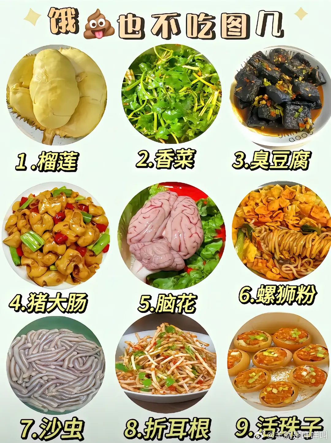 哪个你宁愿饿亖也不吃 7吧 