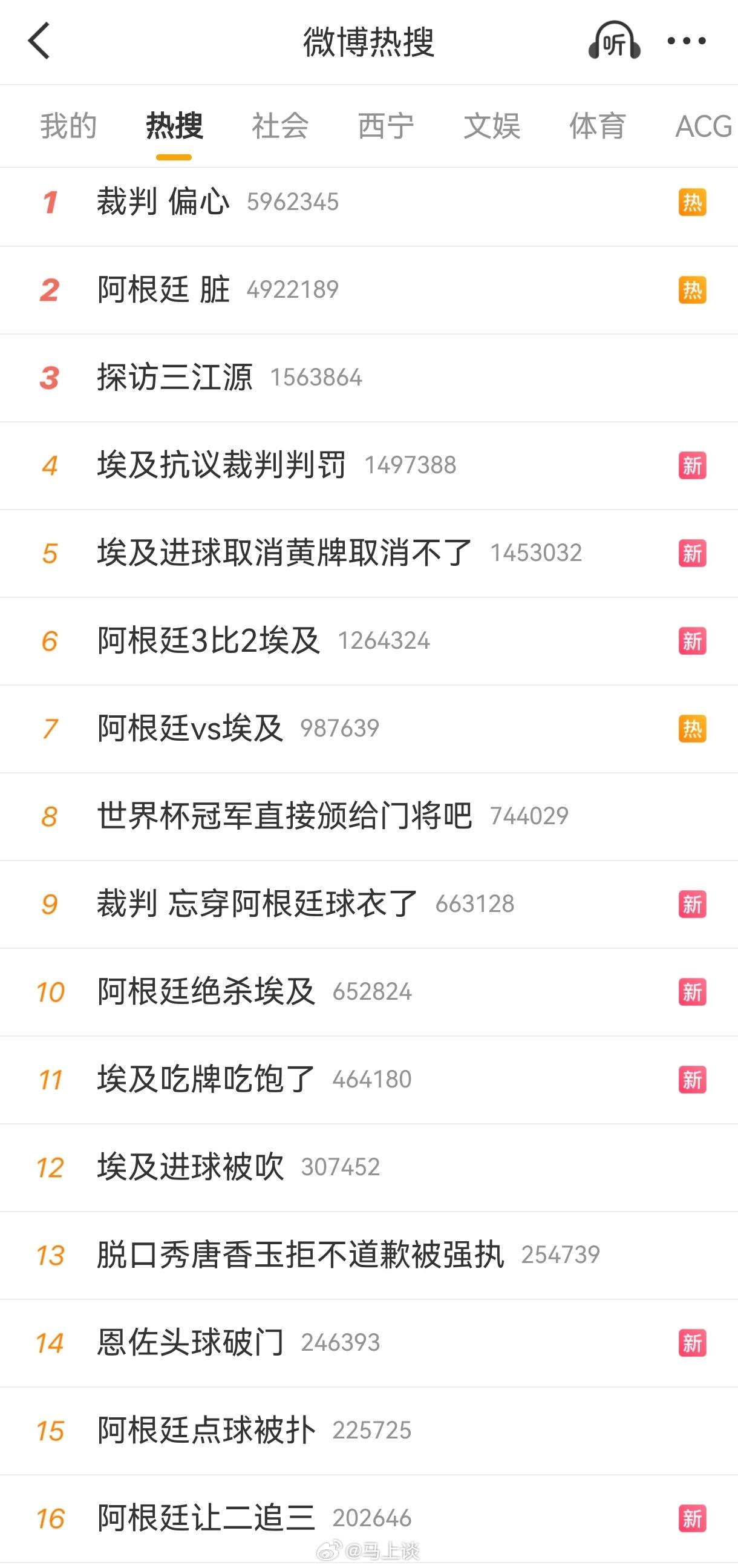阿根廷赛后第一时间热搜，梅西的名字都没显示……能把热搜硬控成这样的，在我的了解里