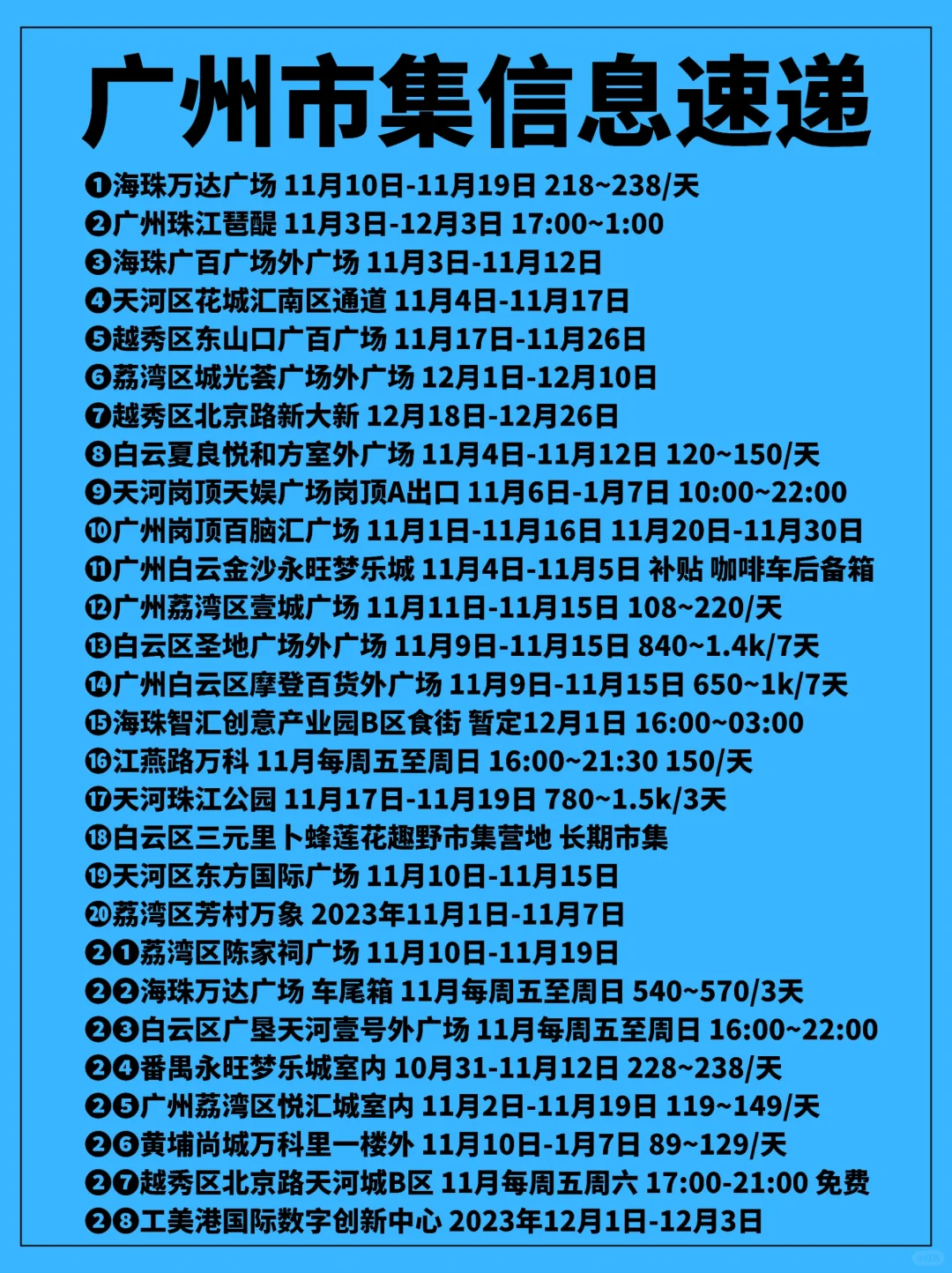 一起摆摊吧！广州市集招募信息速递