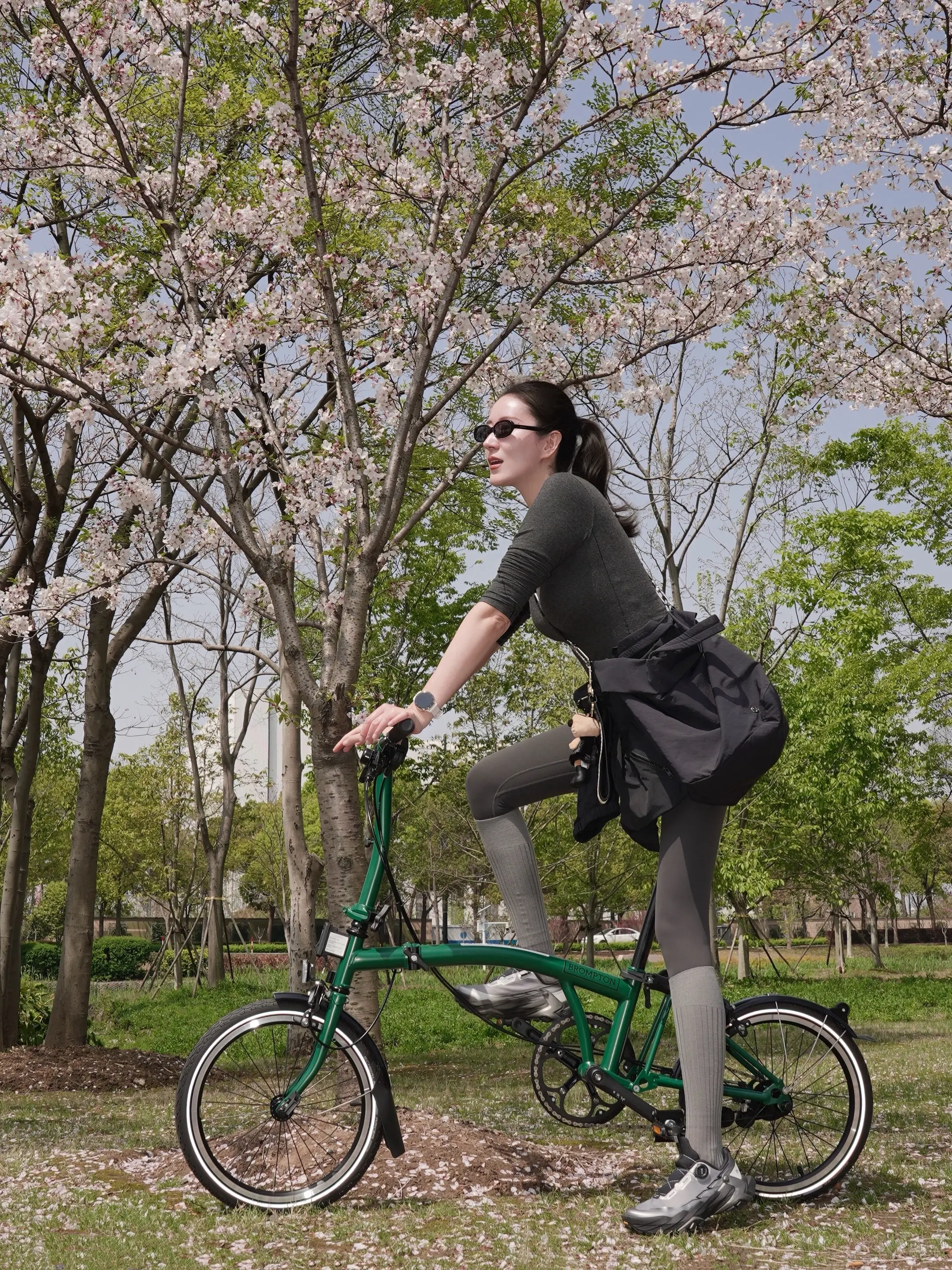 春天一起骑行追风 骑行在樱花树下 记录春日骑行的惬意时光 追风少年 春季浪漫骑行