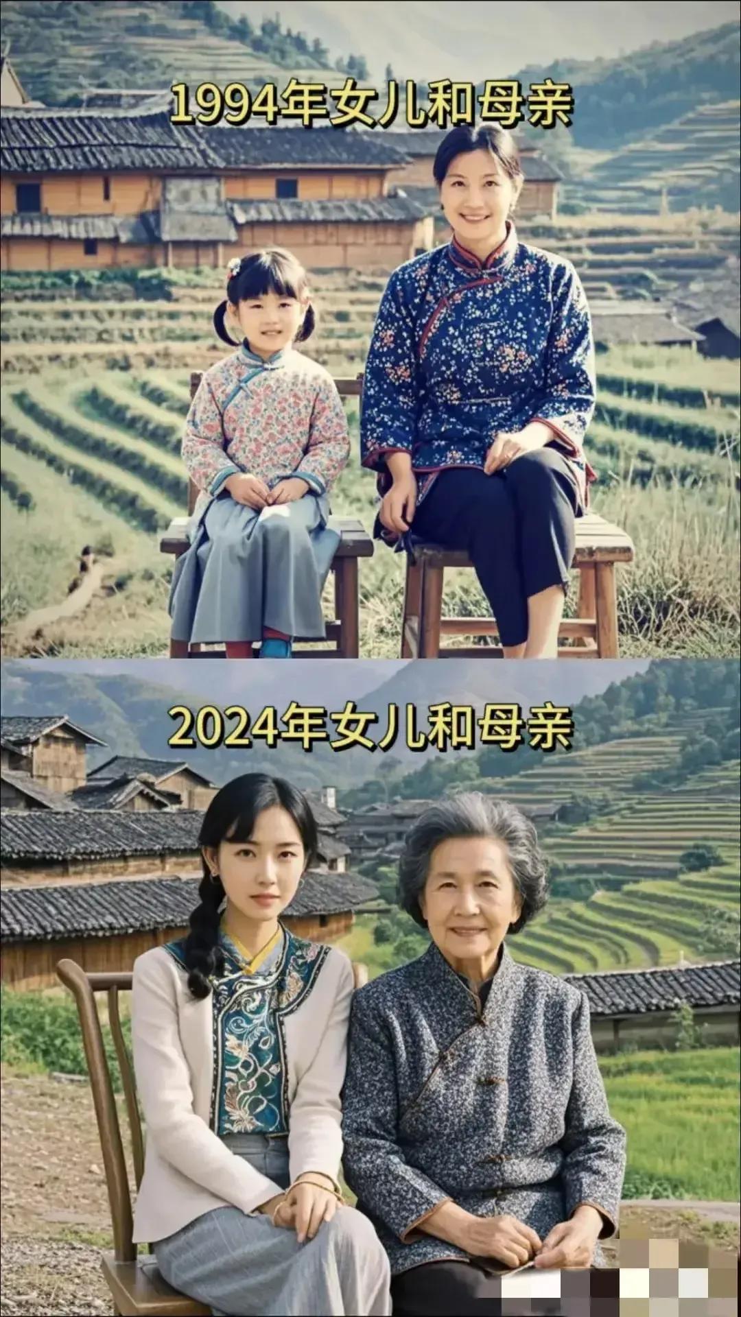 网友:
1994年女儿和妈妈 vs 2024年女儿和妈妈，一转眼妈妈就老了！[流