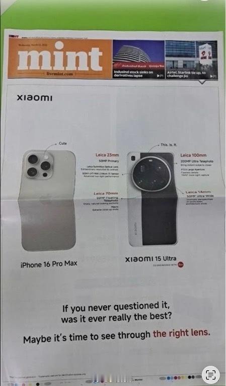 苹果三星要求小米停止争议营销 看报道里说 “比较规格参数可以，但不应该直接点名具