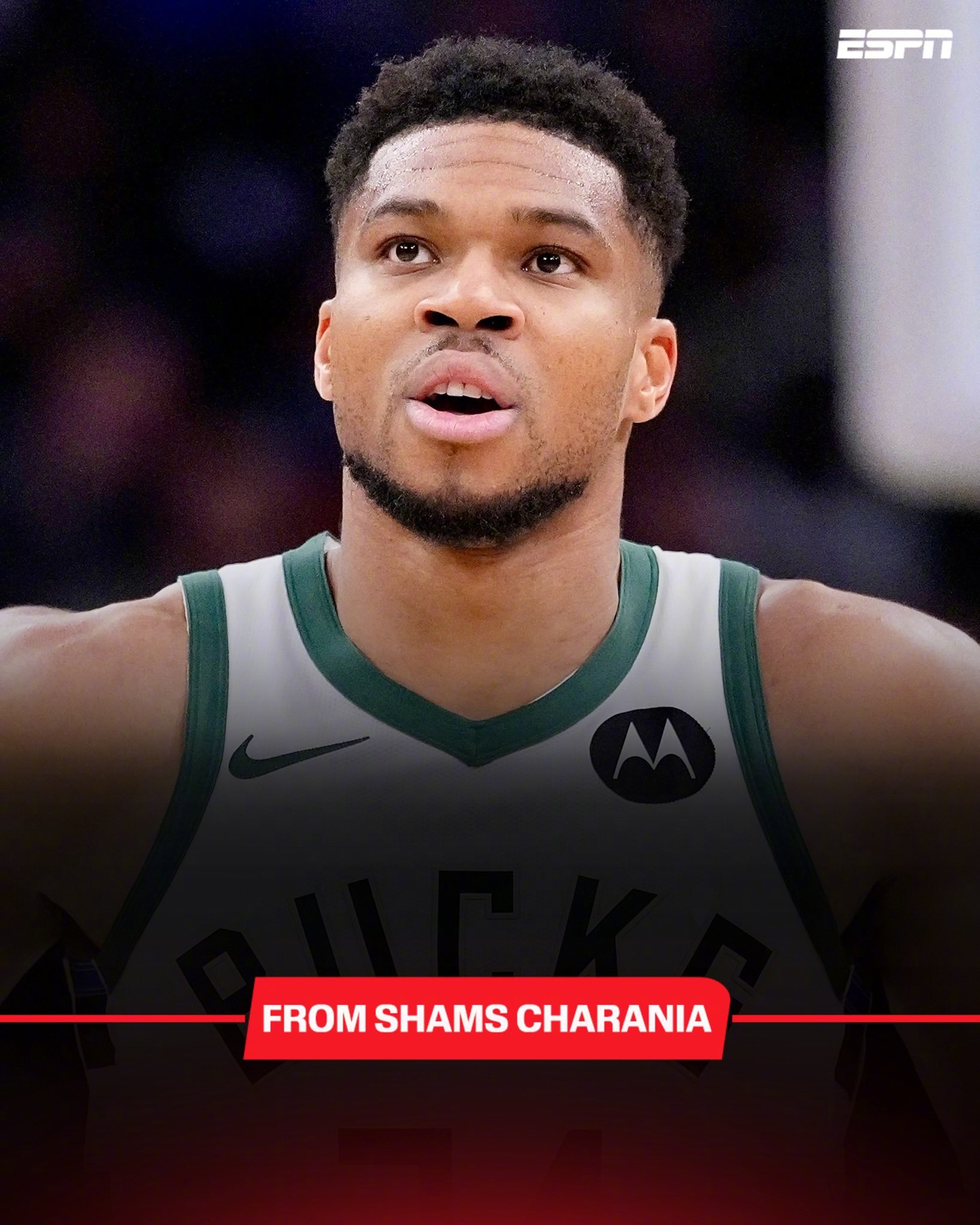 Shame报道：雄鹿队球星扬尼斯·安特托昆博预计将因右小腿拉伤缺席2至4周。这段