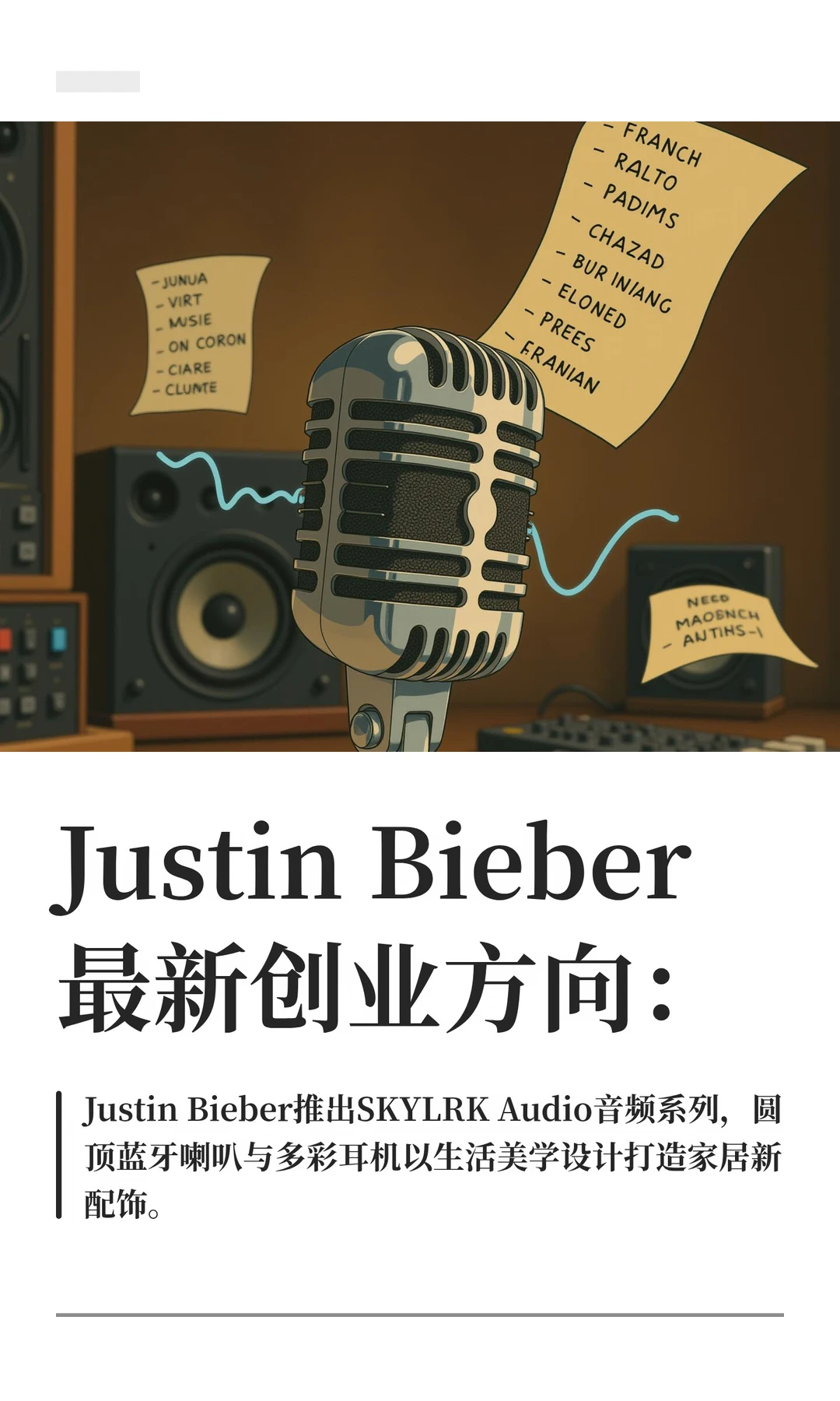 Justin Bieber 最新创业方向