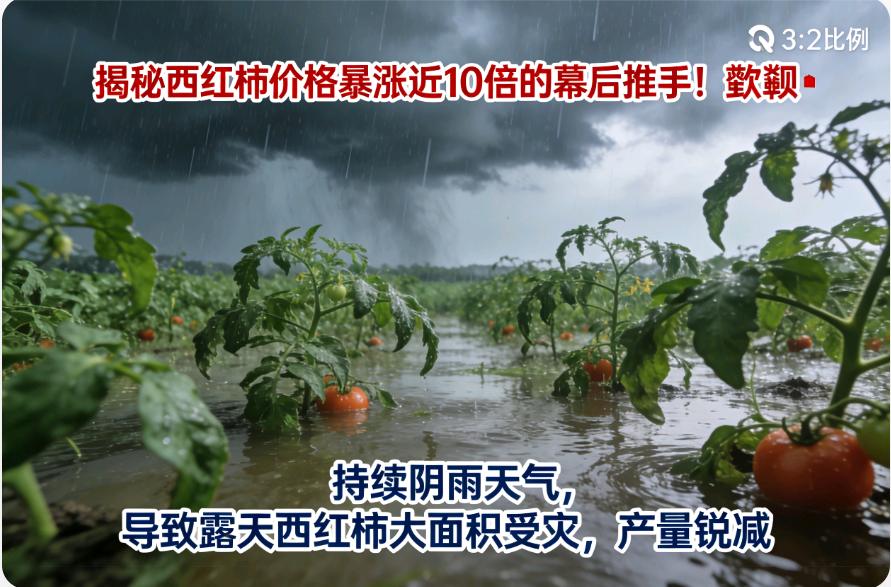 暴涨近10倍！西红柿价格为啥一路走高？🥬💥
 
近期西红柿价格飙涨，部分地区