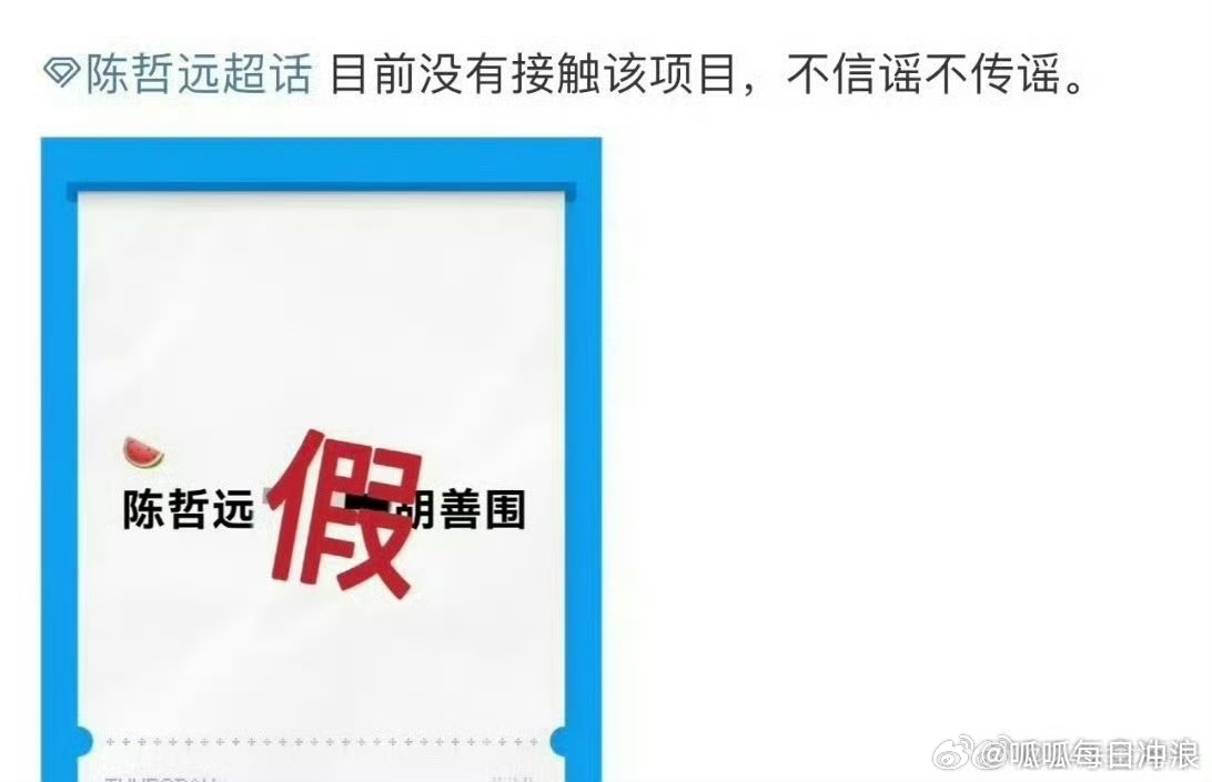 陈哲远、孟子义对接都否认了合作，两个人不一起演《胡善围》。 ​​​