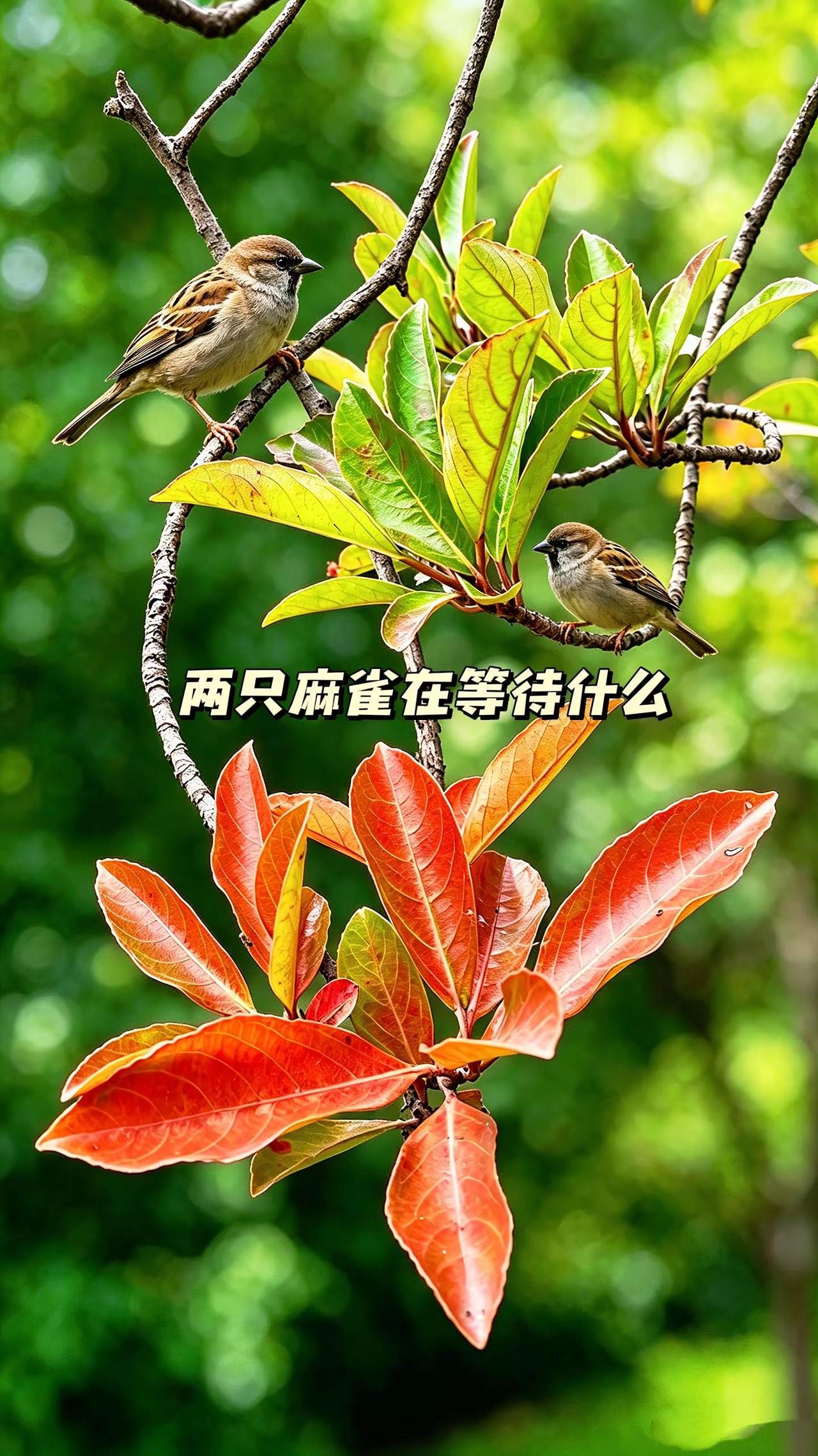 枝头红叶伴双雀，这一幕治愈了整个秋天。汽水推荐官歌单种草计划 音乐种草计划 秋韵