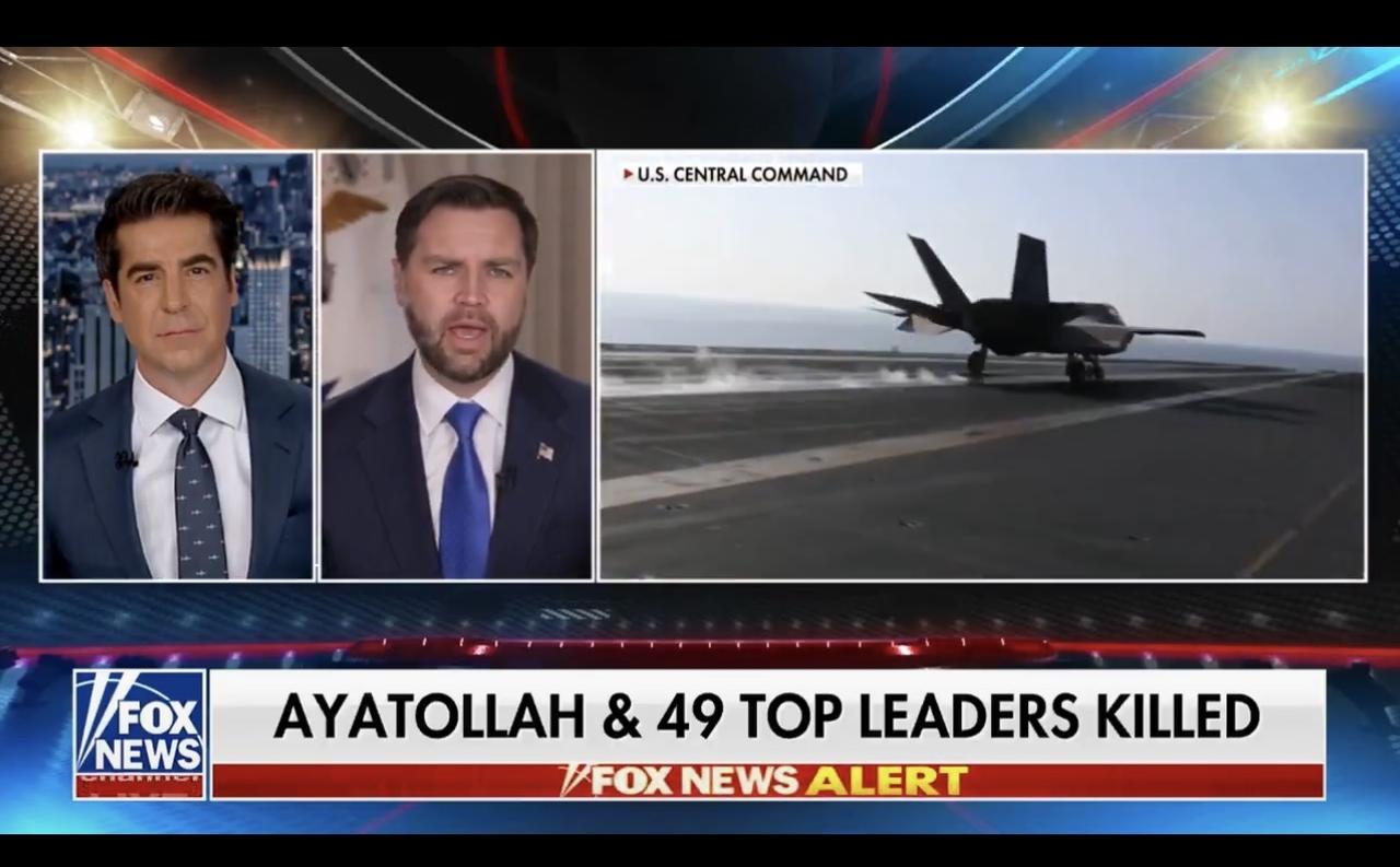 记者JesseBWatters问及万斯关于伊朗：“你和总统在乎现在是谁在治理这个