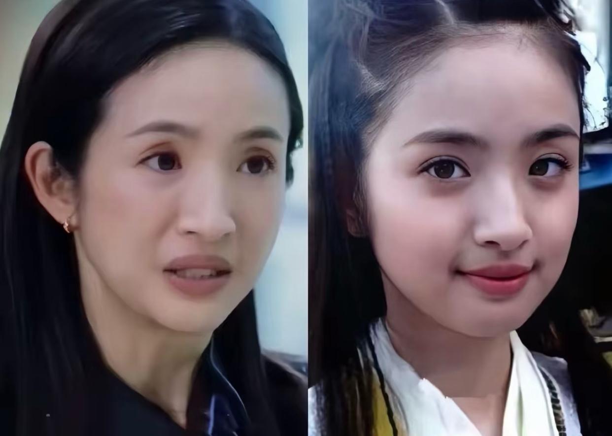 人老了即便磨皮不见皱纹，
头发不见白发依旧黑长直也跟年轻时两般模样，
林依晨真的