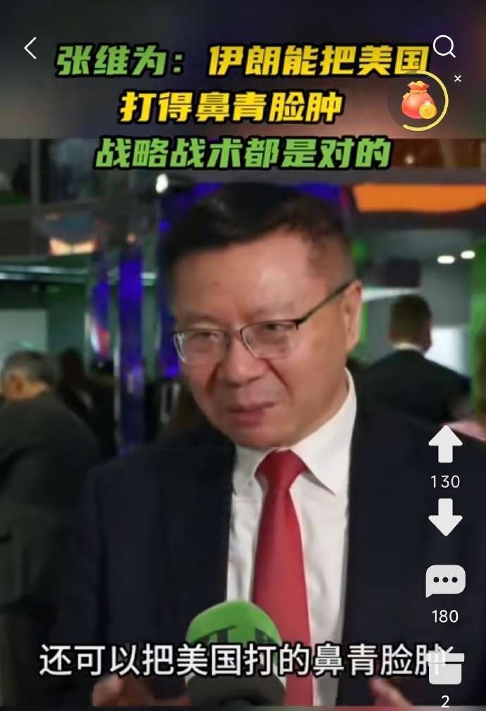 看图说话【张维为：伊朗把美国打得鼻青脸肿】复旦大学特聘教授，复旦大学中国研究院院
