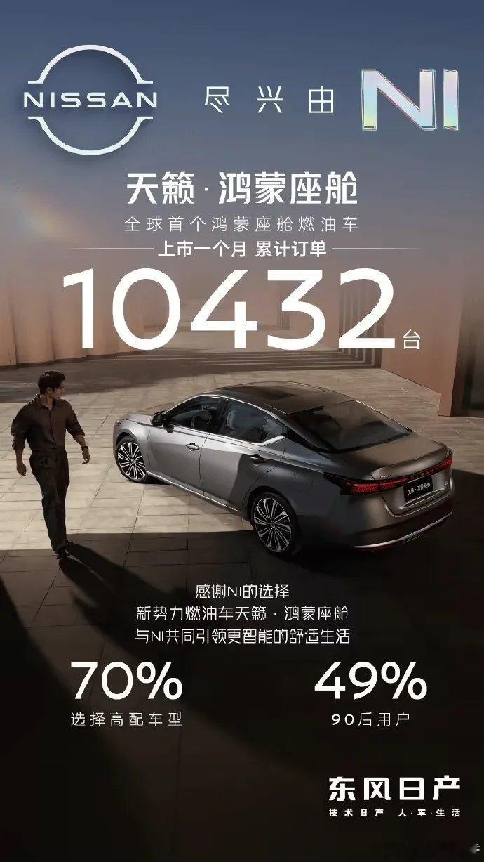 这广告挺有意思！天籁这次不跟电动车卷续航，反而在“智能座舱”上放大招，给燃油车装