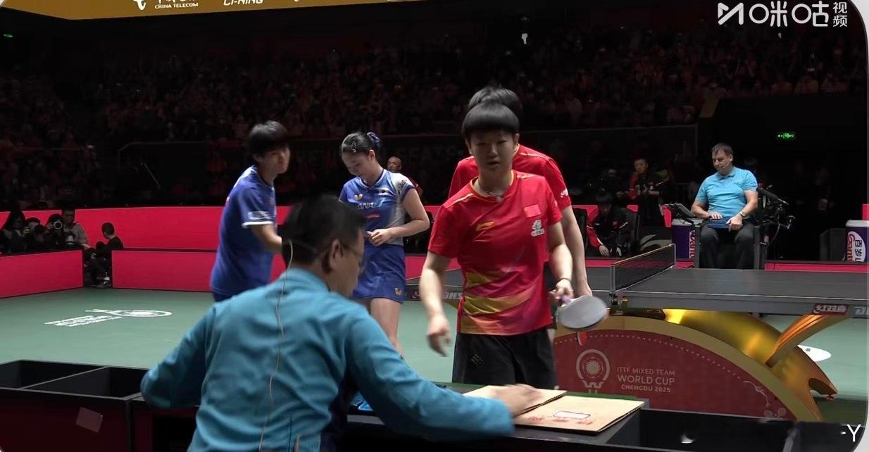 2025混合团体世界杯循环赛中国3-0日本孙颖莎/王楚钦3-0张本美和/户上隼辅