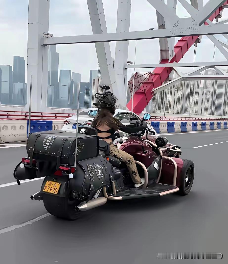 这摩托车看起来就不便宜，谁知道是不是什么牌子的？有这钱为什么不买个汽车，能够挡风