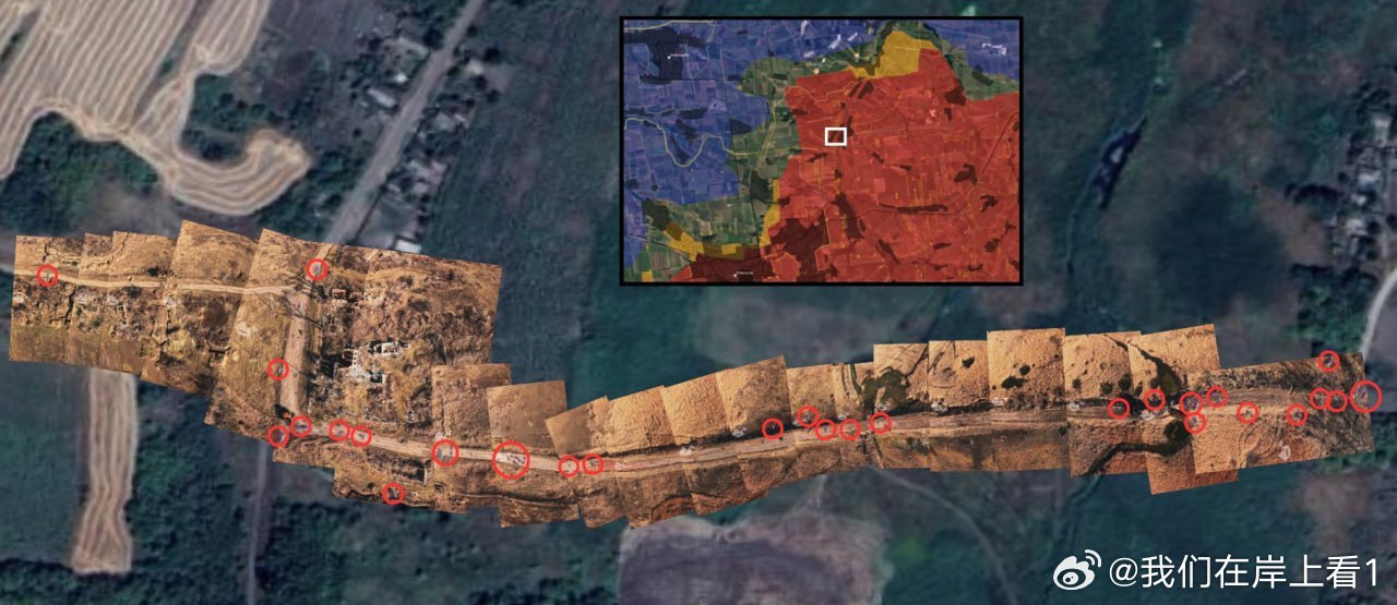 在乌克兰东部的顿巴斯，一条700米的路上密密麻麻的俄军躺在地上。 