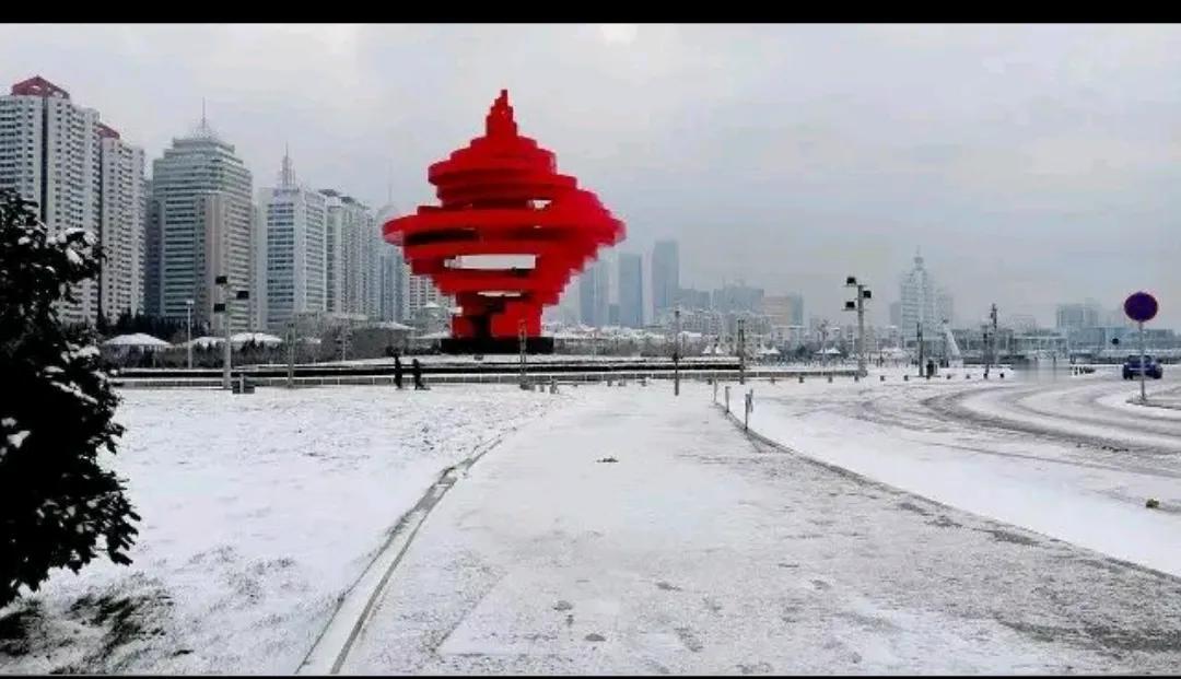 就刚才一阵鹅毛大雪飘飘洒洒的落了下来，这是青岛的第几场雪？前几天飘了几个雪花，昨
