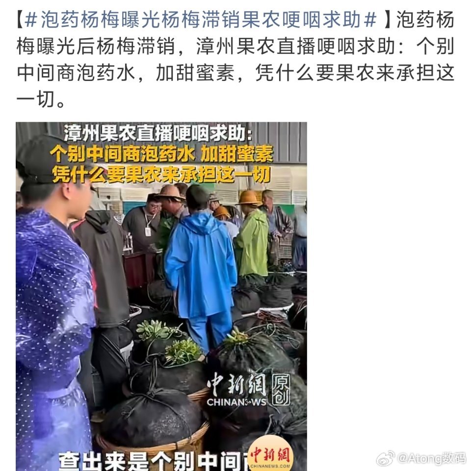 泡药杨梅曝光杨梅滞销果农哽咽求助消费者的命就不是命了吗杨梅泡药水果农应该不会不知