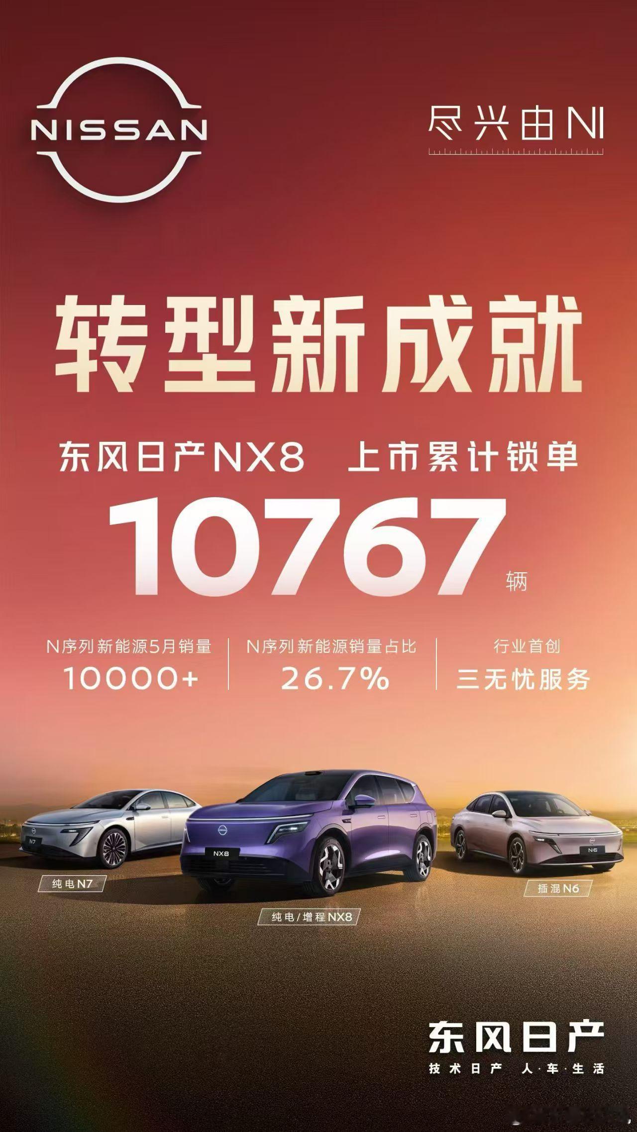 日产NX8算是没戏了，4月8号上市，当月卖了1953台，6月1号发个海报，还以为