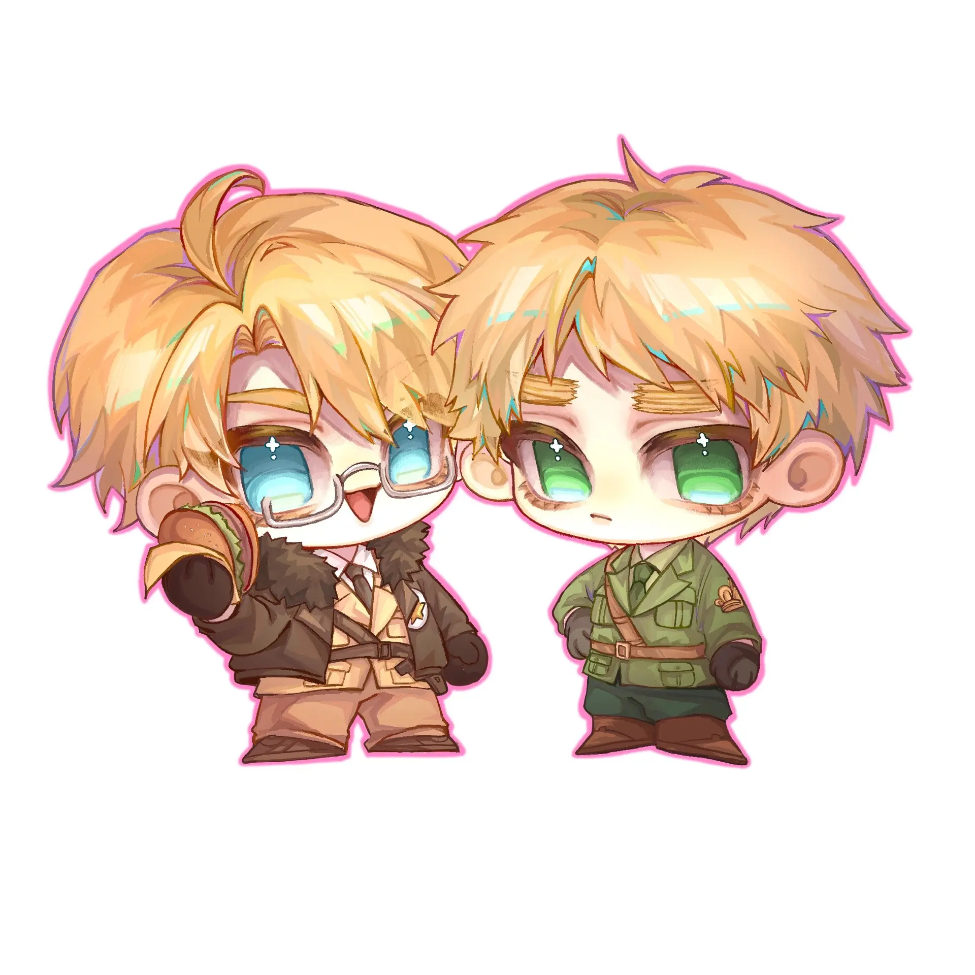 黑塔利亚 aph 米英 同人 procreate绘画