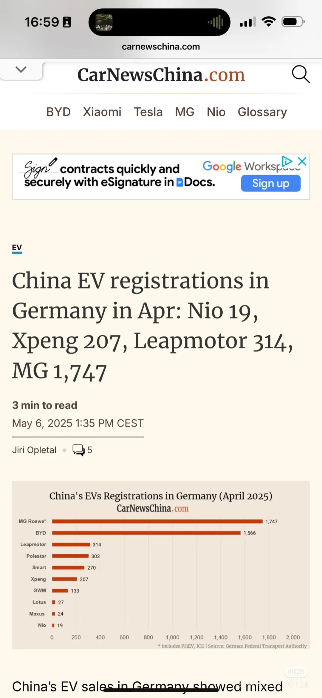 4月份在德国市场我国新能源车的销售表现：

蔚来：19辆
小鹏： 207辆
零跑