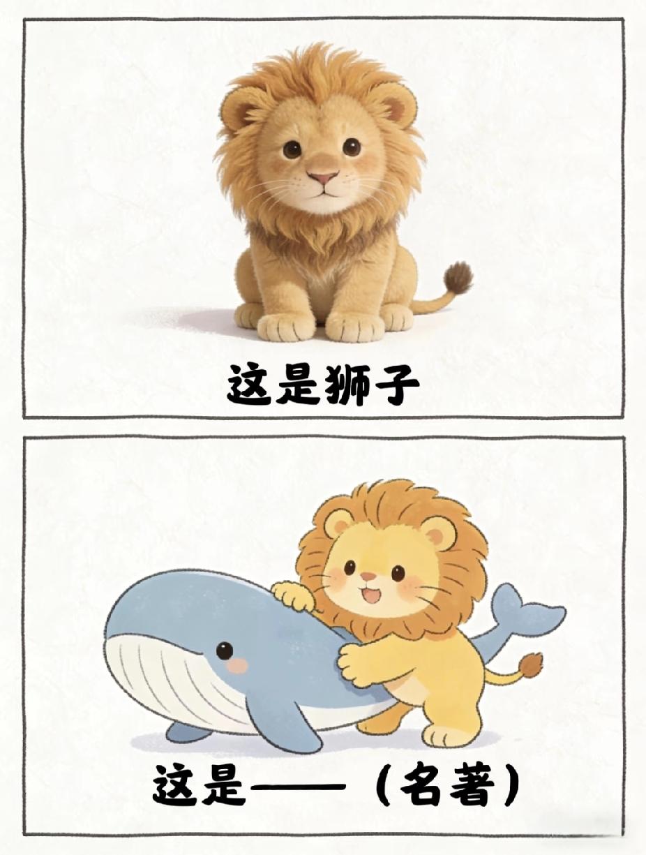 看图猜名著：狮子抱鲸鱼，你能猜对吗？