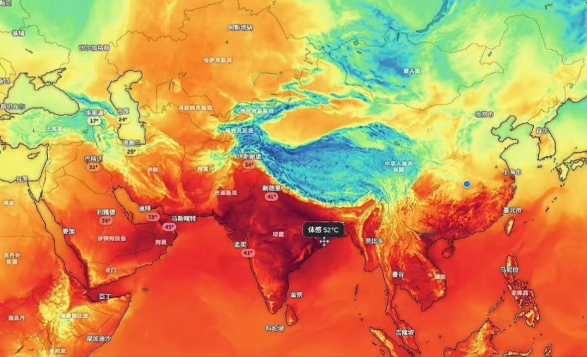 印度 空调外机还得是喜马拉雅山脉，帮我们挡住了高温，印度那边都五十多度了，最近这