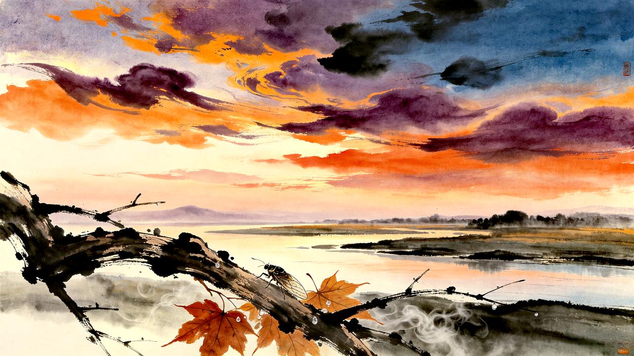 【原创作品】
  七绝•秋思
    文/张和平
北渚层云隔几川，
残蝉声里岫浮