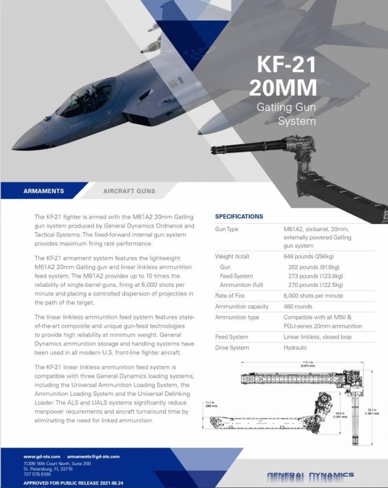 烽火问鼎计划每天认识一件兵器  KF-21战斗机配备了由通用动力军械与战术系统公