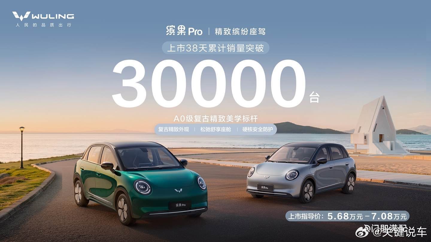 A0级精致代步车，缤果Pro上市38天销量突破3万台缤果Pro 