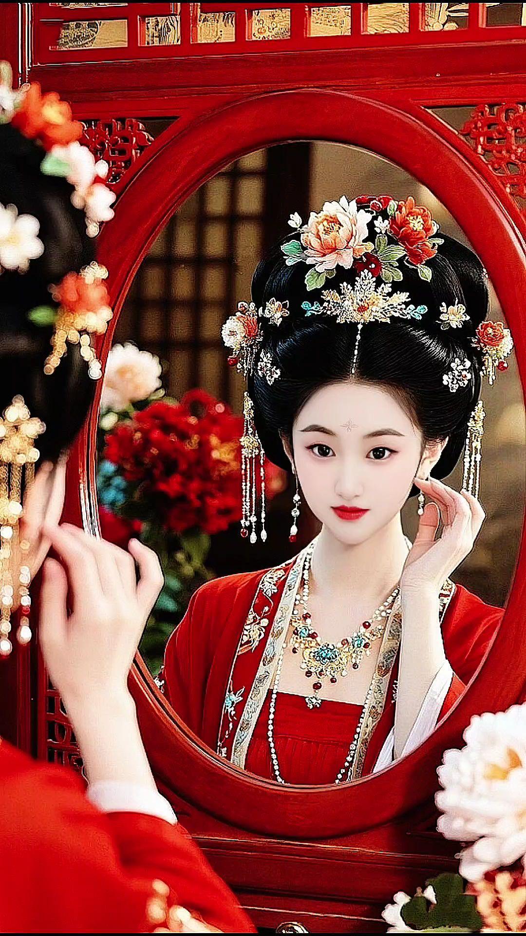 国风古韵 古风美人 红衣古装 古风妆容有多美 汉服之美在华夏