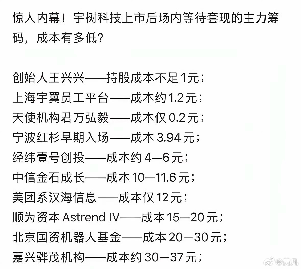 股市百思不解既然大家都知道这家智能机器公司的经营前景不怎么样，原始股东持有成本几