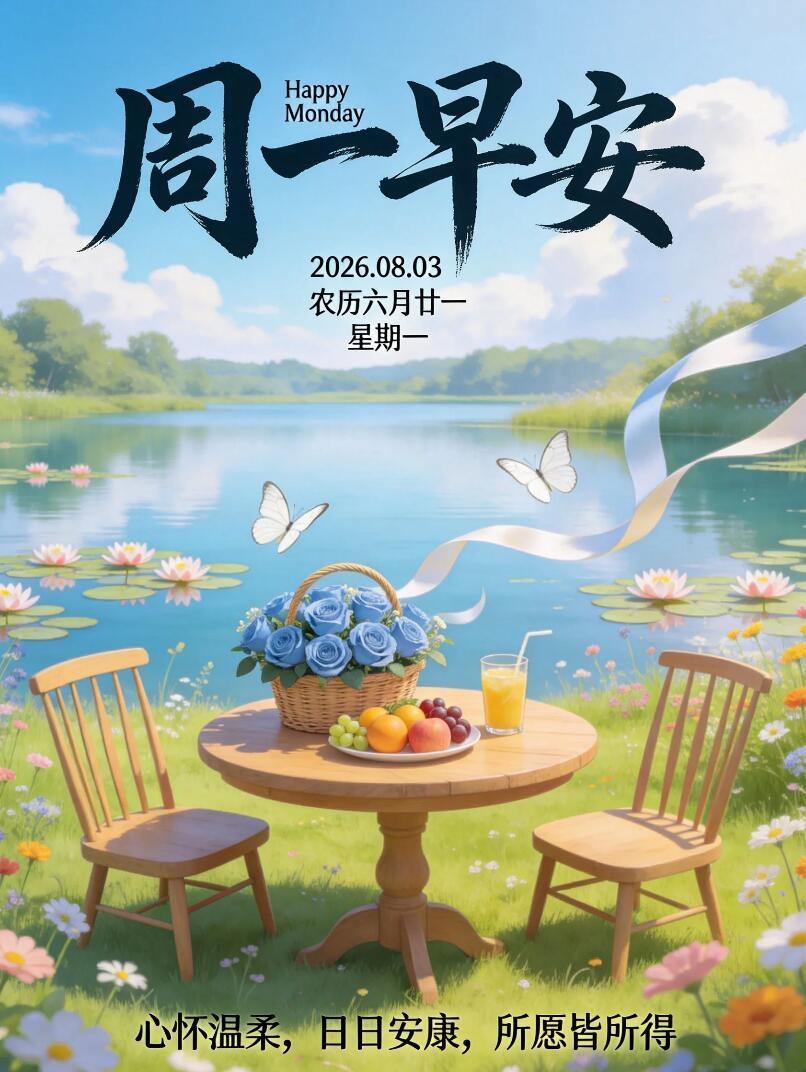 周一开始，早安吉祥🍀！清晨的阳光温柔洒落，为新的一周镀上美好底色。或许工作日早