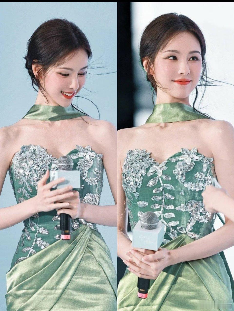 陈都灵内娱第一青瓷美人塑，高洁淡雅遗世独立，从来没有哪一个把青色绿色展现得如此淋