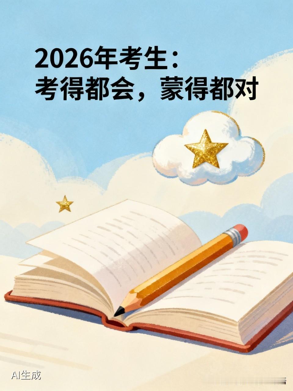 ㊗️2026年考生:考得都会，蒙得都对[赞][赞][赞][赞]
