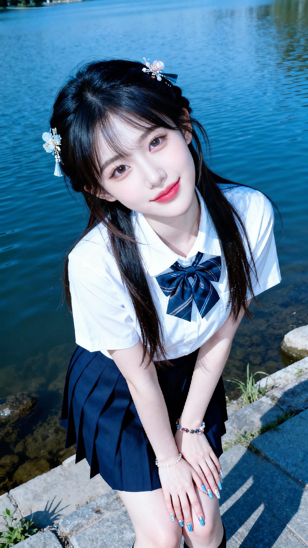 清纯女神 美女 jk穿搭 可爱少女 爱了爱了